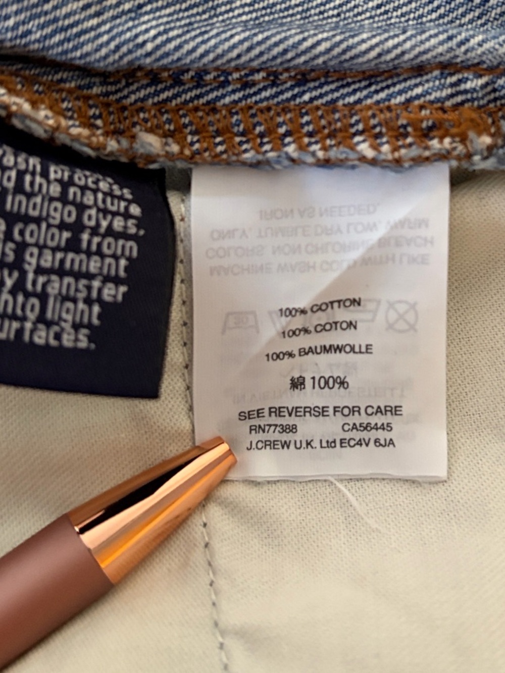 J. Crew Denim Mini Jean Skirt Blue 100% Cotton Size 26 size XS - Picture 11 of 12